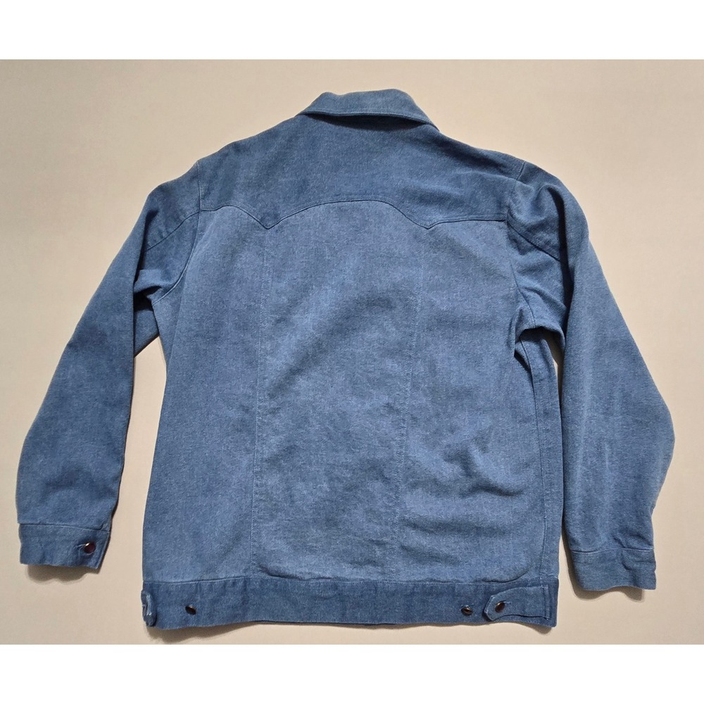 Dianes Essentials Rose Embroidered Denim Jacket Medium Blue Floral Snap Cotton - Picture 5 of 9